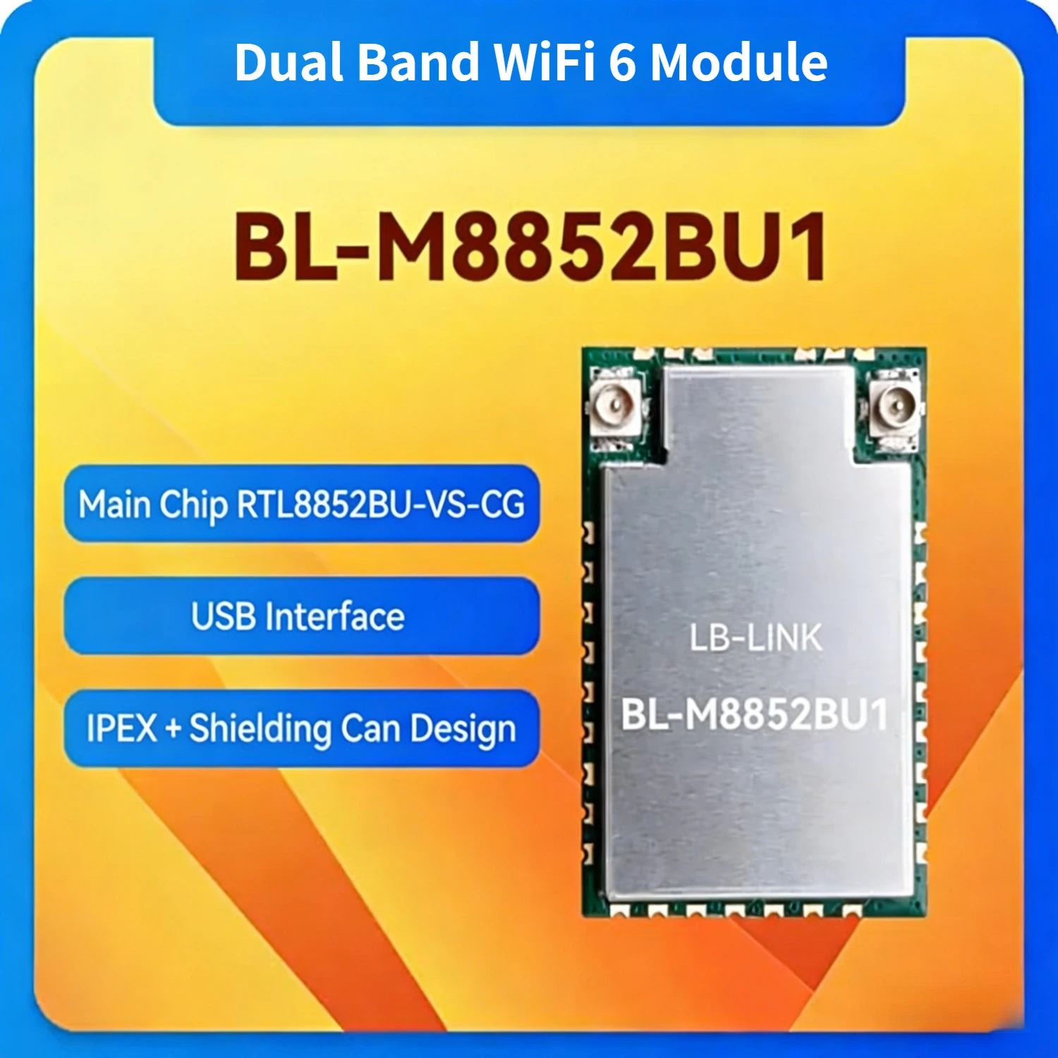 Realtek RTL8852BU WiFi 6 Dual Band BT Wireless Module BL-M8852BU1 Screen Mirroring Image Transmission 11AX Card for Computers