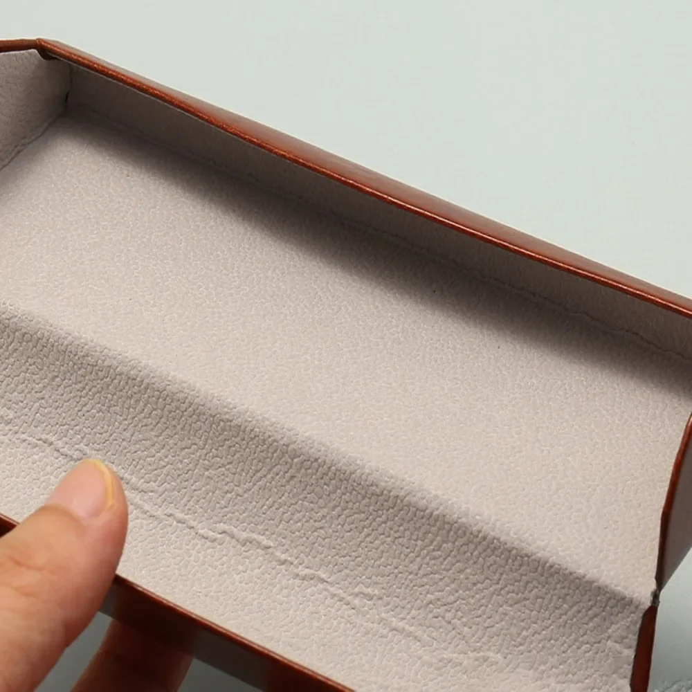 Alta qualidade geada vintage couro óculos caso couro cor sólida óculos de sol caso de couro moda óculos caso feminino