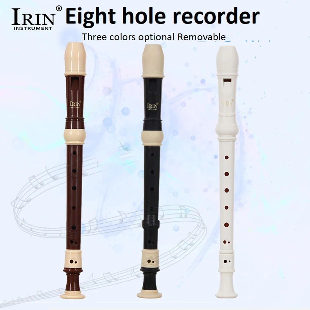 IRIN 8 Hole Baroque Recorder Bass Recorder Removable Finger Rest And Carry Bag Set Woodwind Accessories