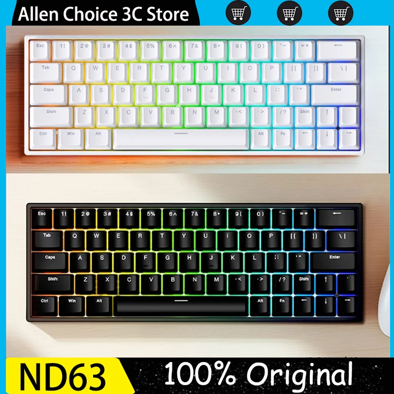 Original Irok ND63 Pro Mechanical Keyboard Magnetic Switch 8KHz Wired Hot Swap RGB ABS Keycaps RT Custom Esports Gamer PC Gaming