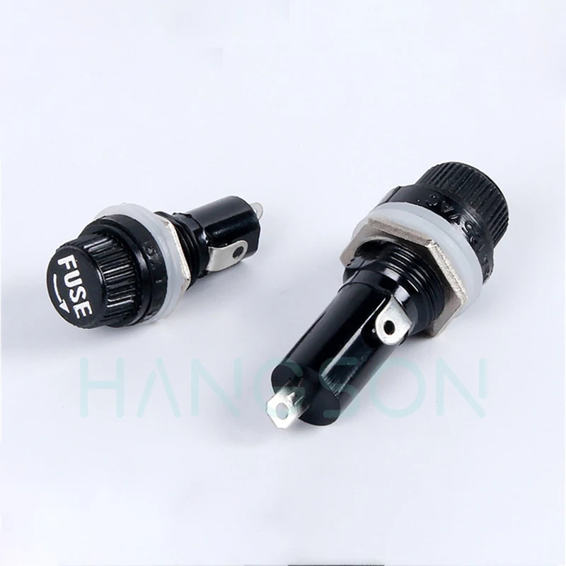 5PCS Panel Mounted Glass Fuse Holder 5*20mm 6*30mm insurance Tube Socket Fuse Holder 5x20 6x30 12MM Screw Cap Panel Fuse Holder