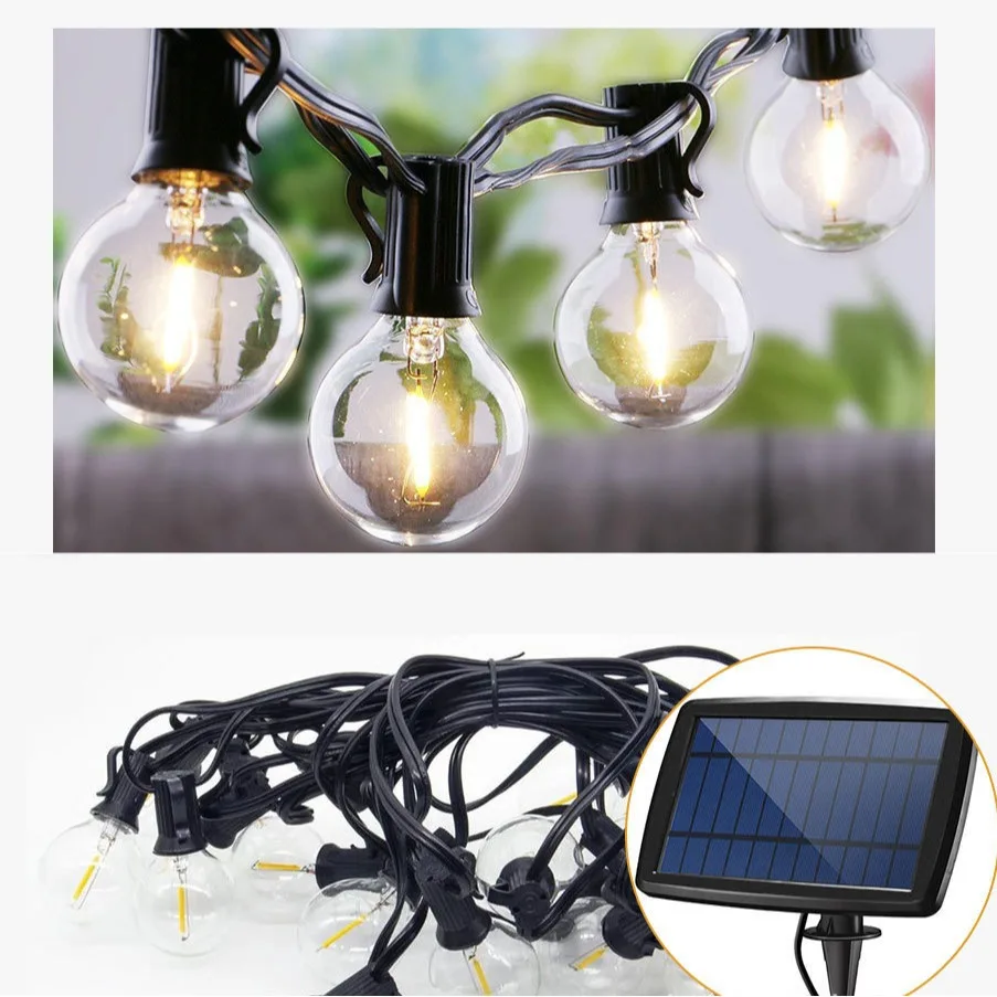 

Солнечная лампа G40LED, уличный светильник, гирлянда, проволока, ретро, атмосфера для кемпинга, Рождественский день, гирлянда, водонепроницаемый непромокаемый светильник