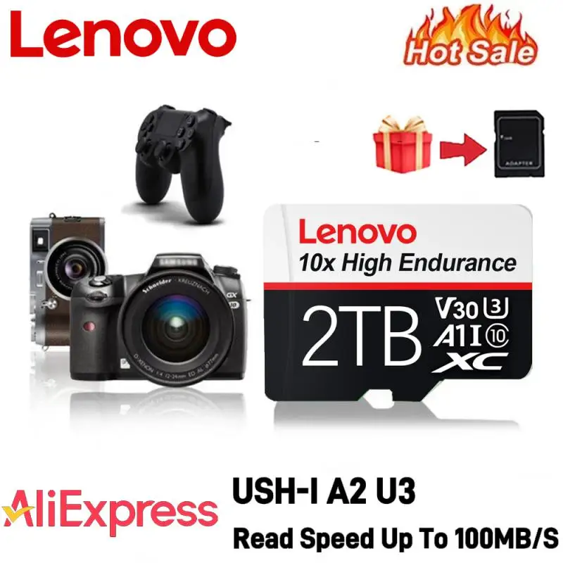 2024 NEW Lenovo 2TB High Speed Memory Card Class 10 Micro TF SD Card 1TB Up To 100MB/S Mini SD Card 128GB For Nintendo Switch