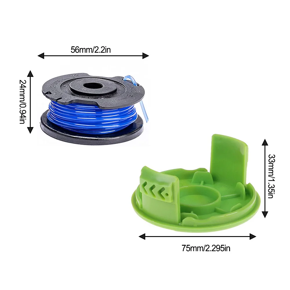 5/8Pcs Grass Trimmer Spool Line Spool Cover Cap Set For Greenworks G24LT G24LTK2 G24LT30M Lawnmower Replacement Thread Spools