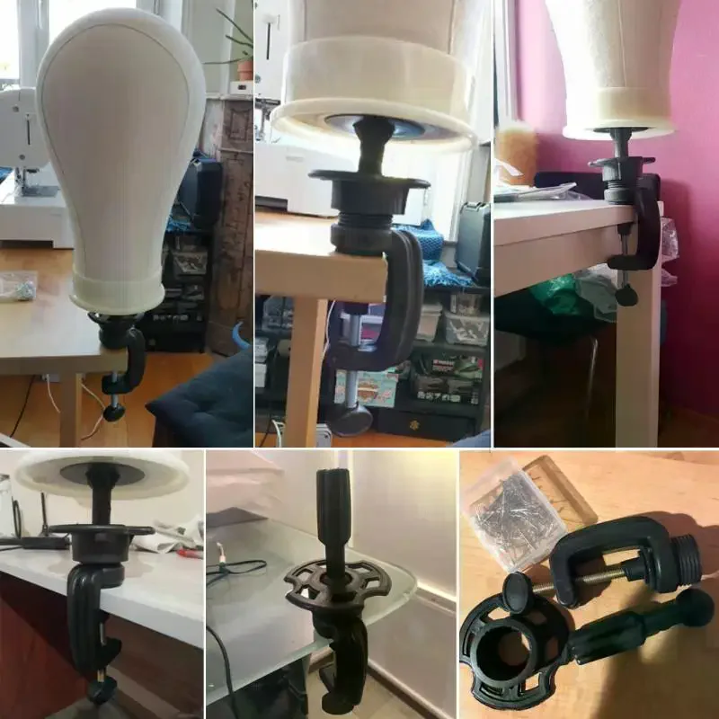 /Kuz/Wig Mannequin Head Stand For Table Training Head Stand Adjustable Cosmetology Manikin Stand Hairdressing Head Model Hold