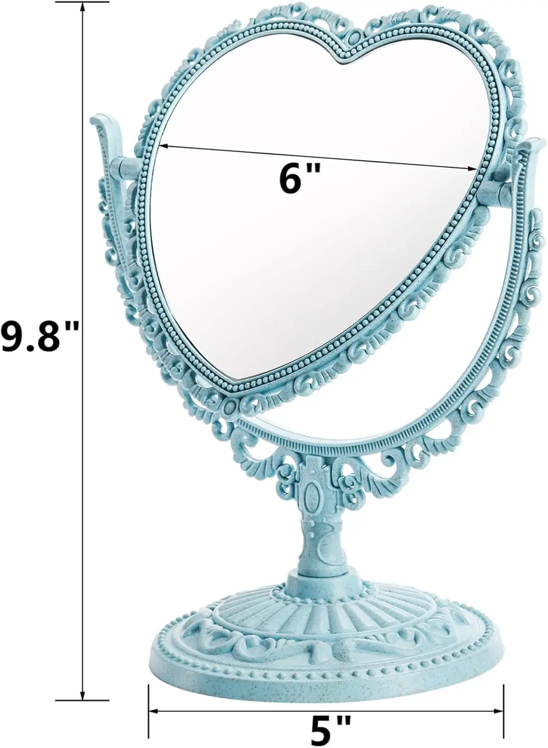 4 Pack Vintage Vanity Mirror, Dresser Mirror with Stand for Makeup, Girl, Women, Beauty, 4 Color