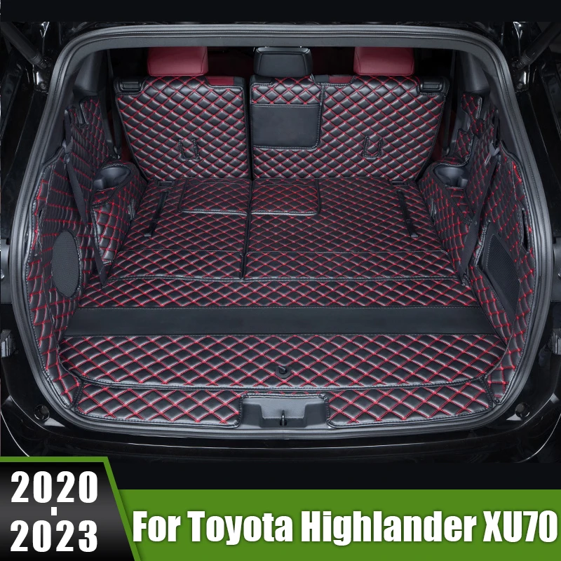 

For Toyota Highlander XU70 Kluger Hybrid 2020 2021 2022 2023 Car Trunk Mats Tail Boot Tray Liner Cargo Carpet Waterproof Pads