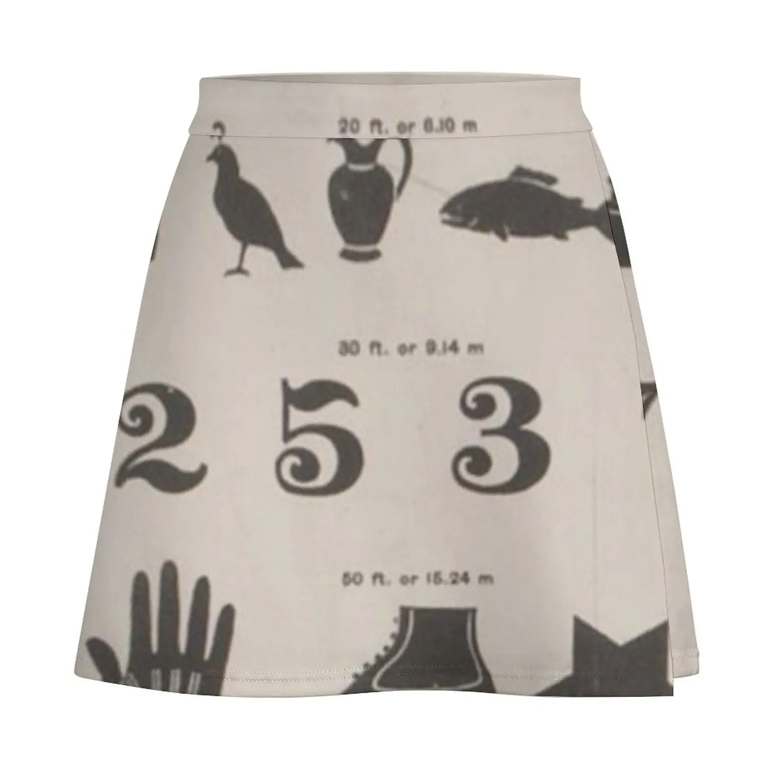 Vintage Symbols Eye Chart Mini Skirt korean style clothing girls skirt skirts for womans skirts