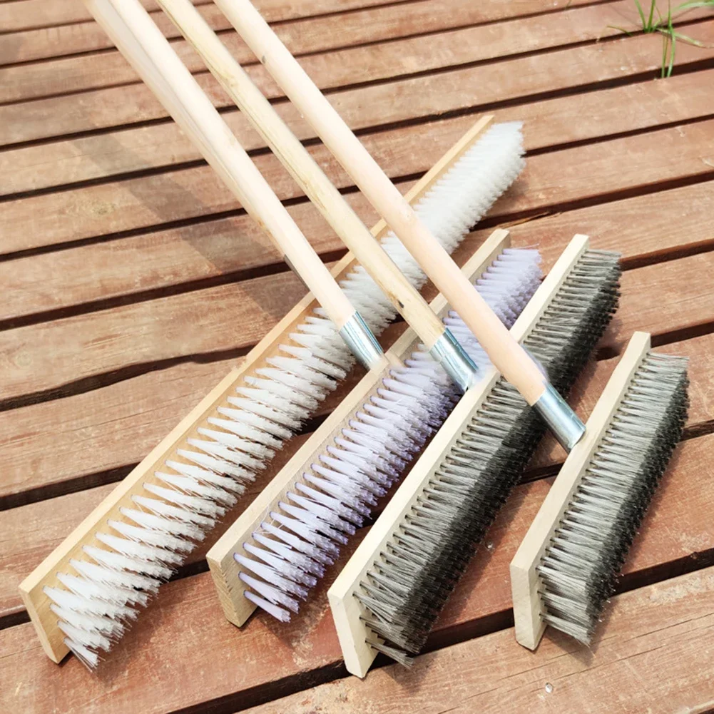 Steel Wire Brush Factory Yard Road Moss Hard Bristle Cleaning Brush Industrial Rust Removal Short Hair Floor Brush