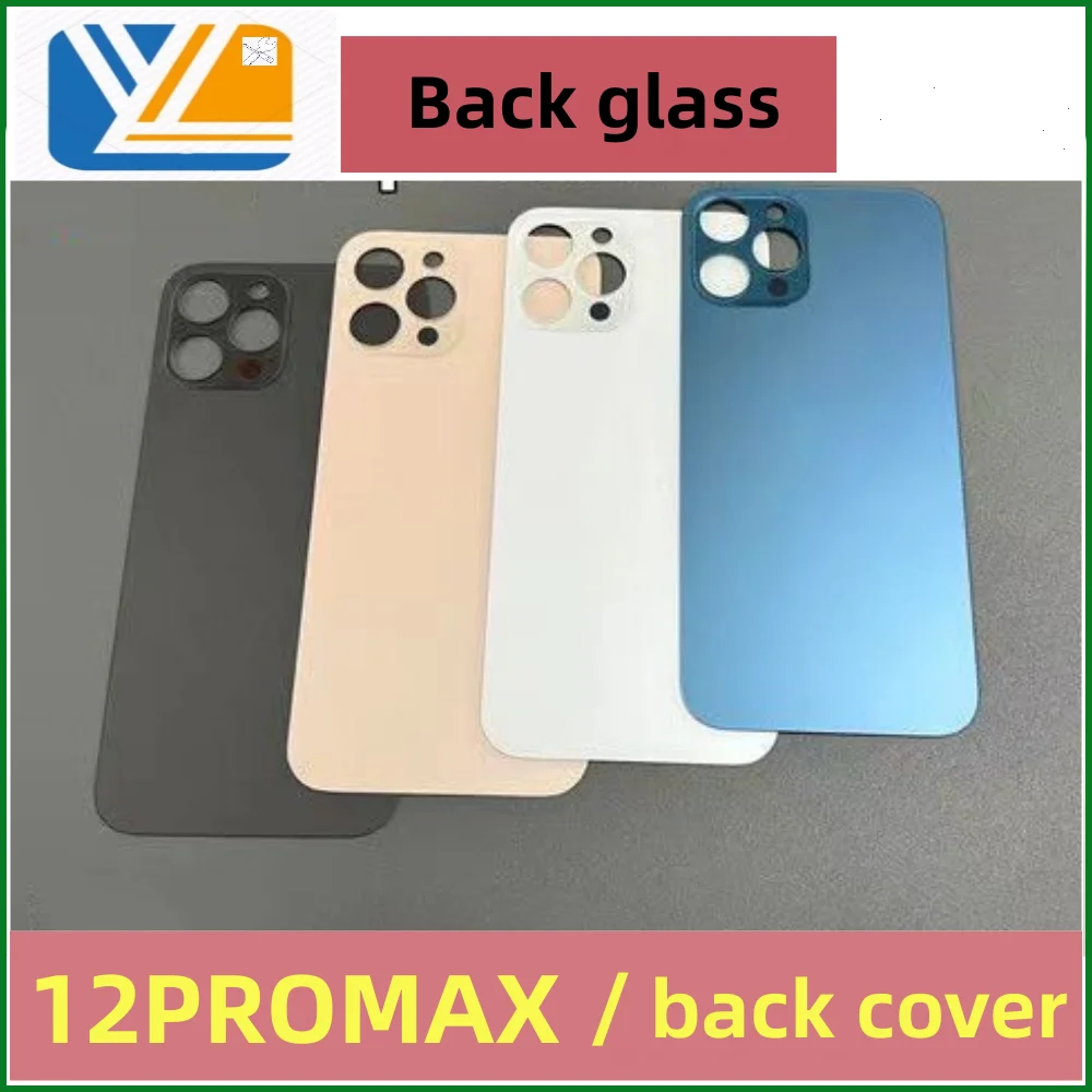 For iPhone 12/12PRO/12PROMAX Back Cover Glass Fast Replacement High Quality Housing Battery Cover Big Hole Rear Glass+3M Tape