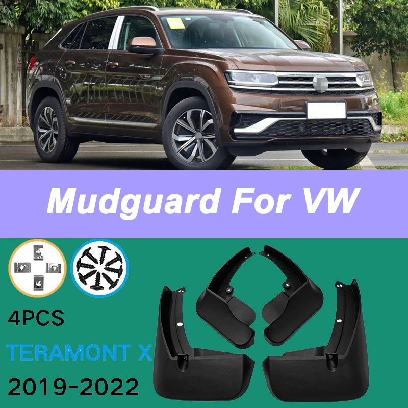 

For Volkswagen Teramont X 2019-2022 Automotive Tire Mudguard Waterproof Prevent Mud Splashing Car Mud Flaps 4pcs Accessories