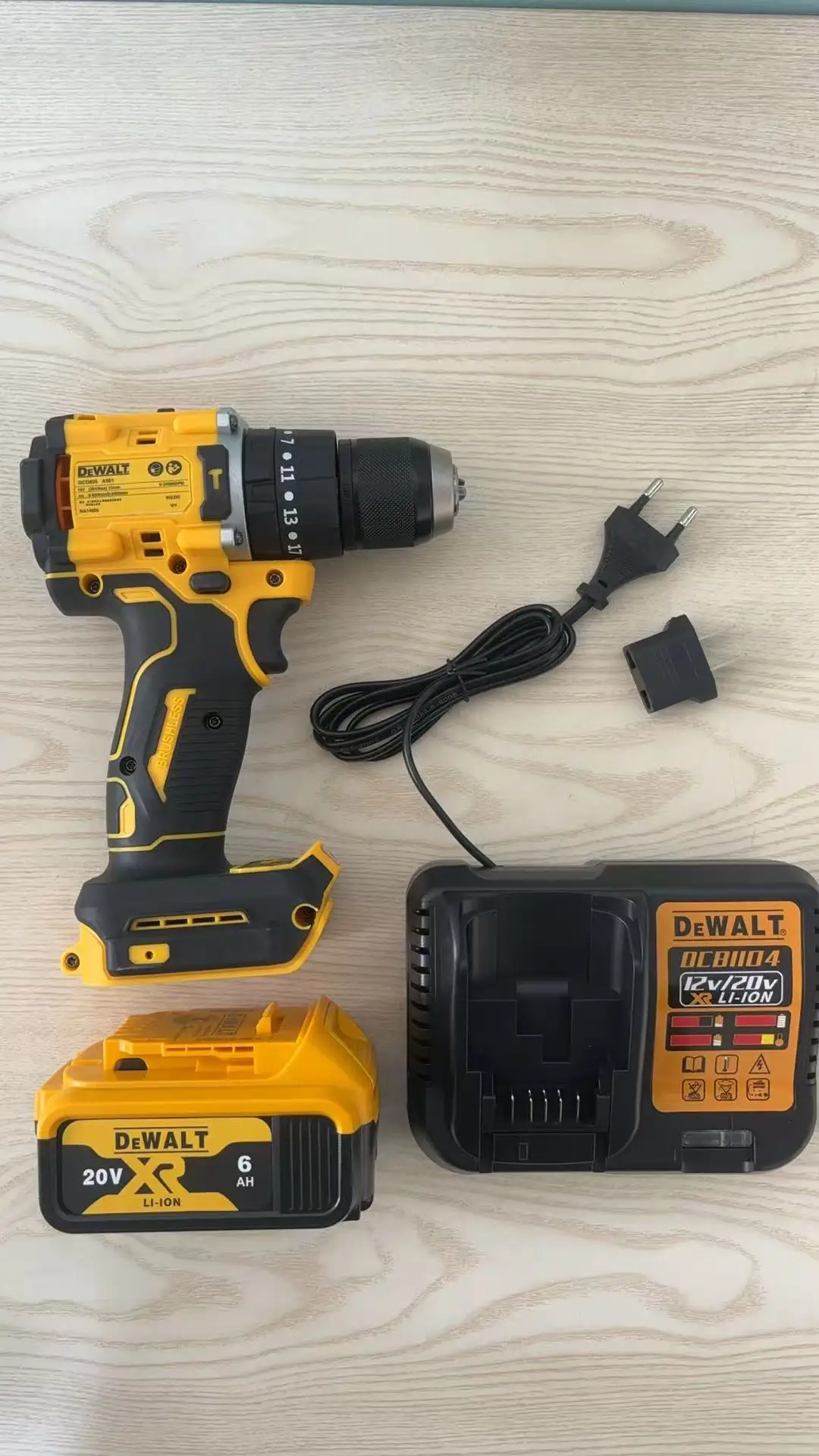 DEWALT DCD805 20V Power Drill Tools, Brushless Impact Drill Cordless Electric Screwdriver, Optional 2Ah 6Ah Lithium