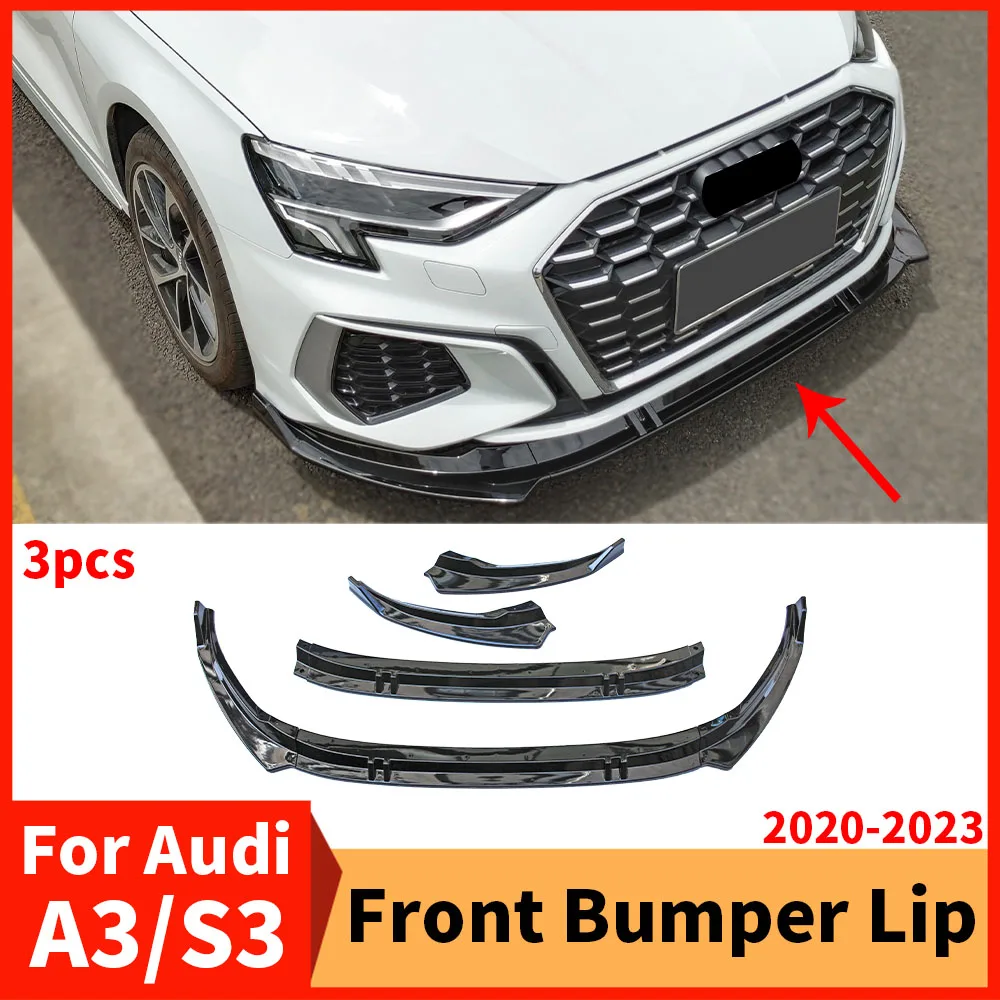 

Front Bumper Lip Cover Chin Air Deflector Dam Splitter For Audi A3 or S3 S-line 8Y 2020 2021 2022 2023 Tuning Accessories Parts