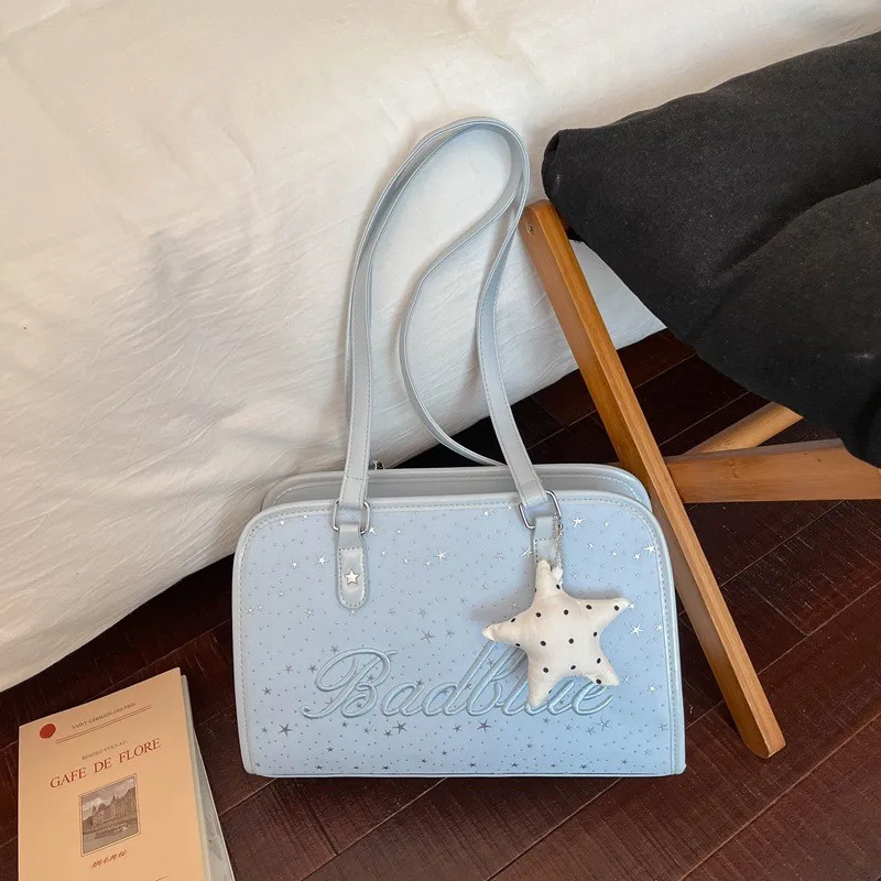 large-capacity-casual-star-pattern-women's-backpack-crossbody-bag-summer-2026-trendy-commuter-diagonal-bag-pu-material