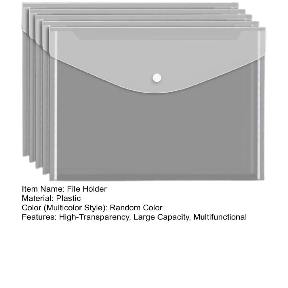 5Pcs 32.5*23cm Transparent Document Folder A4 Size Test Paper Classification Dustproof Thickened File Holders School Supplies