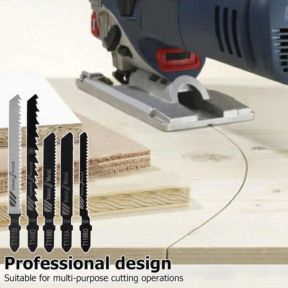 10/50pcs T-shank Jig Saw Blade Set Carbon Steel Fast Cut Down Jigsaw Blade Assorted Wood Thin Metal Cutting Tool