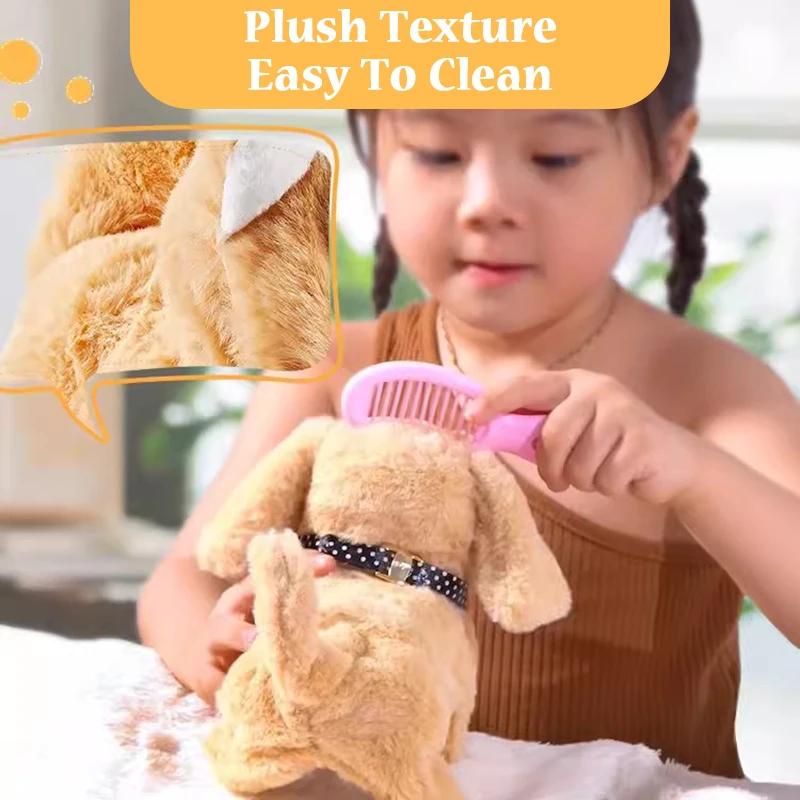 Simulation Plush Toys Play House Set Electric Cartoon Dog Cat Rabbit Pet Care Interactive Doll Educational Toy for Children