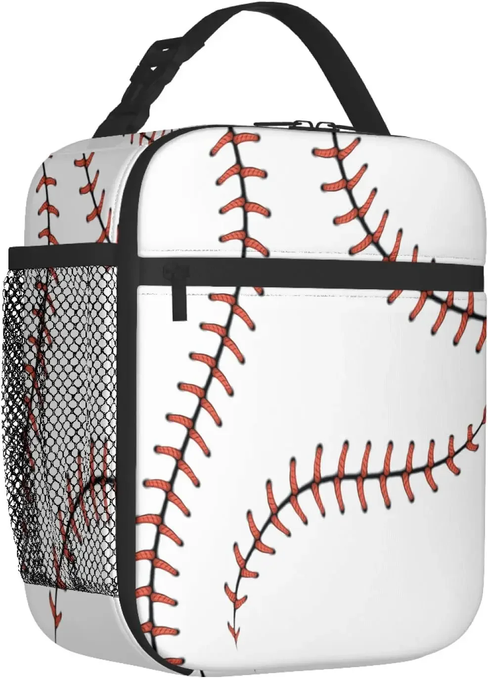 Baseball Lunch Bag for Women Men Insulated Reusable Lunch Box for Work School Picnic Portable Thermal Cooler Bento Tote Bag