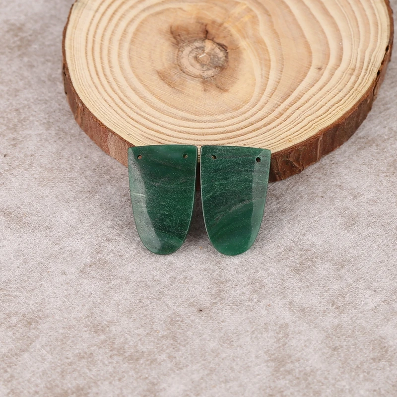 اليشم الأفريقي الحجر الطبيعي القرط حبة 27x17x4 مللي متر 5.9 جرام شبه الكريمة مجوهرات الأزياء المرأة القرط الإكسسوار