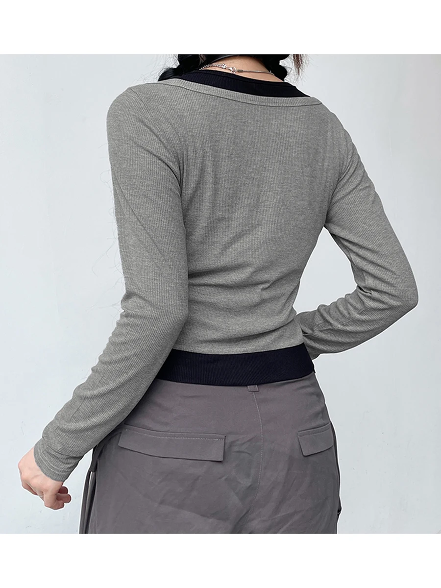 Women s Long Sleeve Knitted Henley Shirts Button Down Casual Fit Tunic Tops Scoop Neck Ribbed Knit Blouses