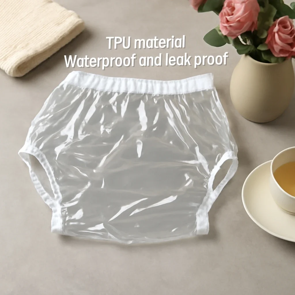 Reusable Waterproof PVC Adult Nappy Large Size TPU Coat Waterproof Incontinence Pants Diaper Plastic Super Transparent