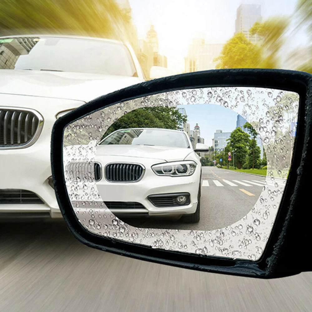Fog Rainproof sticker -glare Auto Light Blue for nano Coating Oval PET Practical Protective Rear View Mirror