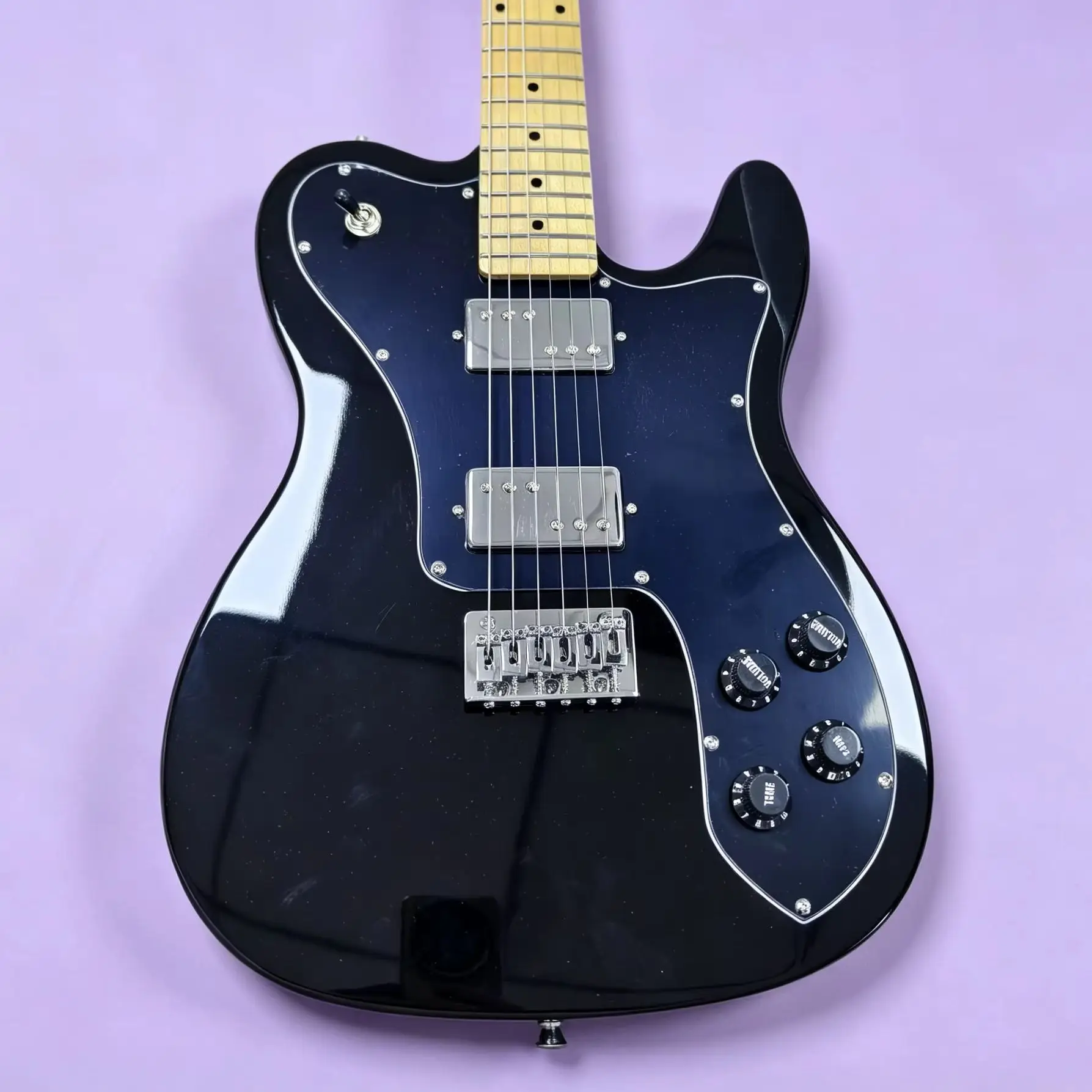 

US Warehous Black Glossy Electric Guitar 6 String Dual Humbucker Pickups 22 Fret Rosewood Fingerboard Maple Neck Free Shipping