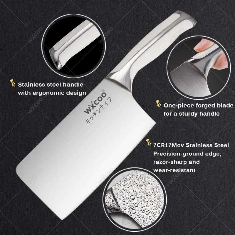 1-4pcs Kitchen All Stainless Steel Knives Household Kitchen Knives Japanese Santoku Knife Bone Chopping Knife Fruit Knife Set