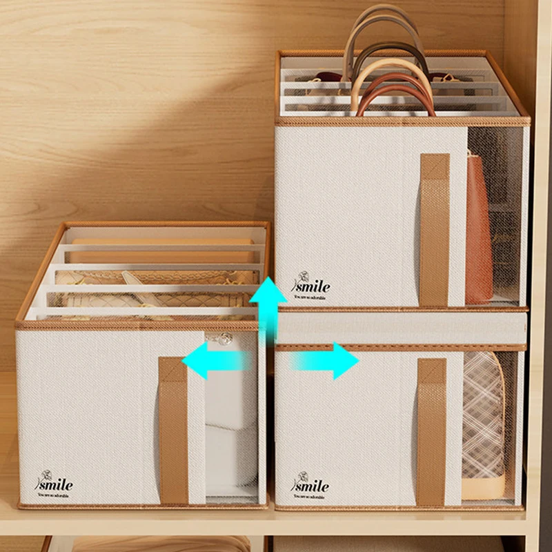 Faltbare Aufbewahrungsbox für Damenhandtaschen mit offenen Fächern, platzsparendes Design für Tragetaschen, Rucksäcke, Schuhe und Kleidung – Detail 2