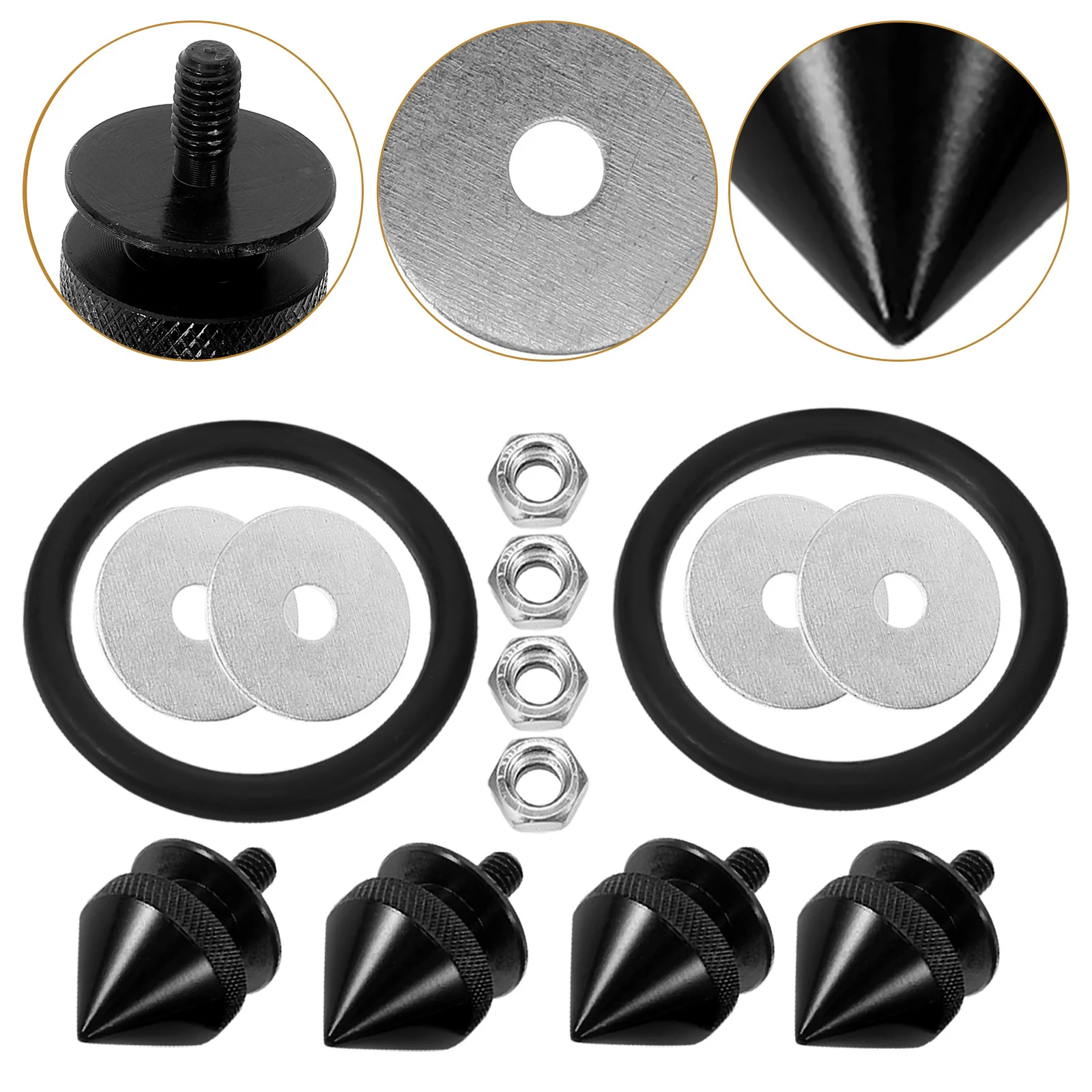 

1Set Front Rear Car Bumper Fastener Washer Kit Aluminum Alloy Durable Reinforcement Car Modification Accessories