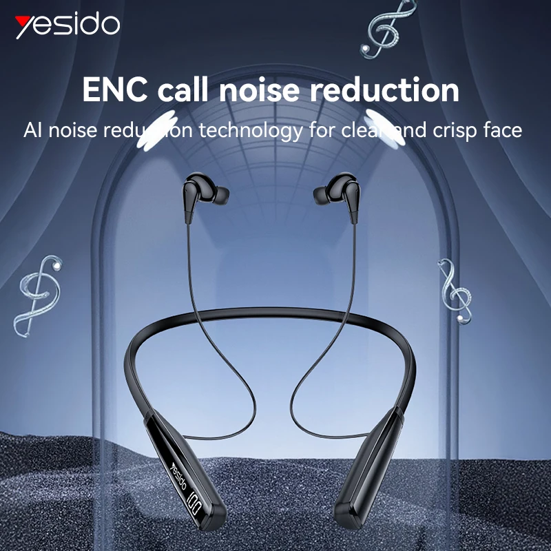 

Yesido YSP22 подвесная беспроводная Bluetooth-гарнитура с цифровой зарядкой, игровая шумоподавляющая спортивная гарнитура с длительным сроком службы батареи