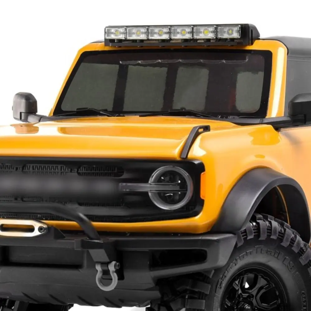 ไฟสปอตไลท์โลหะสำหรับรถบังคับวิทยุ 1 คู่ ขนาด 1/10 1/8 สำหรับรถออฟโรด รูปทรงสี่เหลี่ยมผืนผ้า พร้อมฝาครอบไฟ สำหรับ TRX-4 TRX-6 SCX10