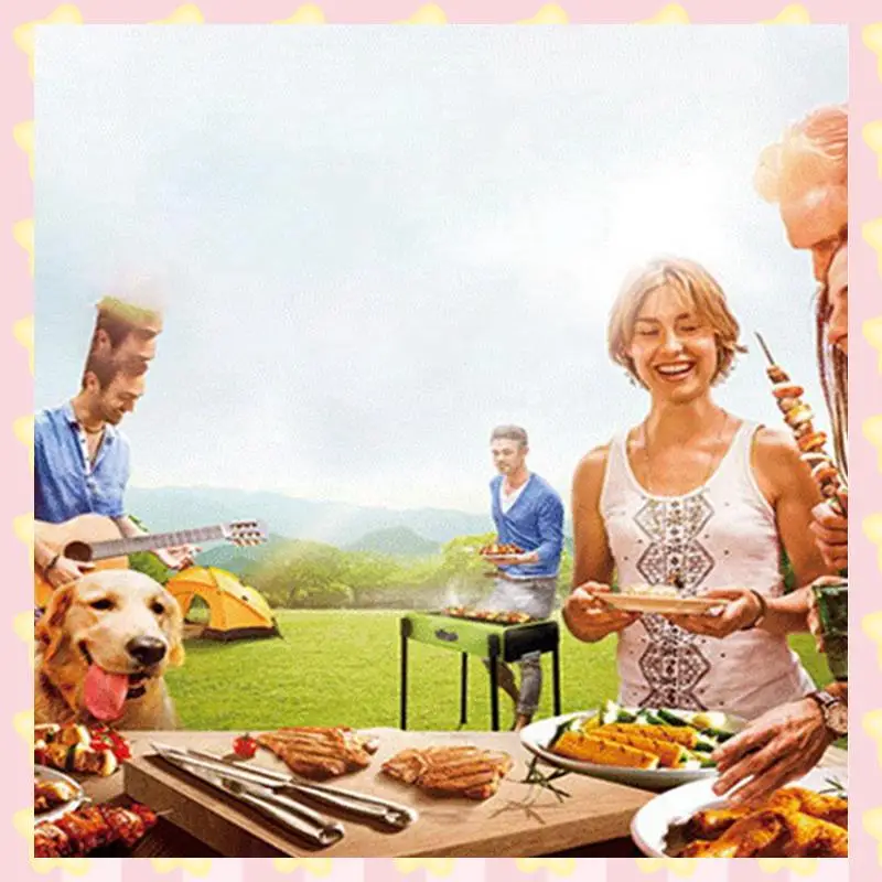 

AB51 12Pcs 55Cm BBQ Skewers Long Handle Shish Kebab Barbecue Grill Stick Wood BBQ Fork Stainless Steel Outdoors Grill Needle