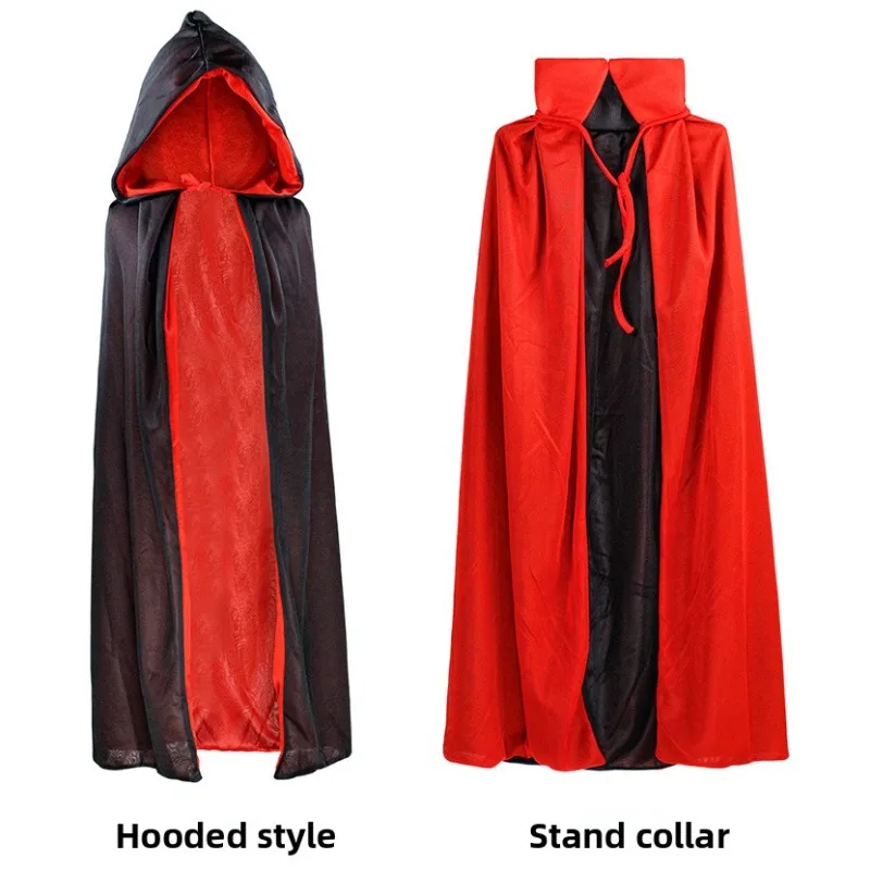 

Adult Child Halloween Stand Collar Cape Vampire Costume Hooded Cloak for Transylvania Dracula Theme Party Masquerade Cosplay