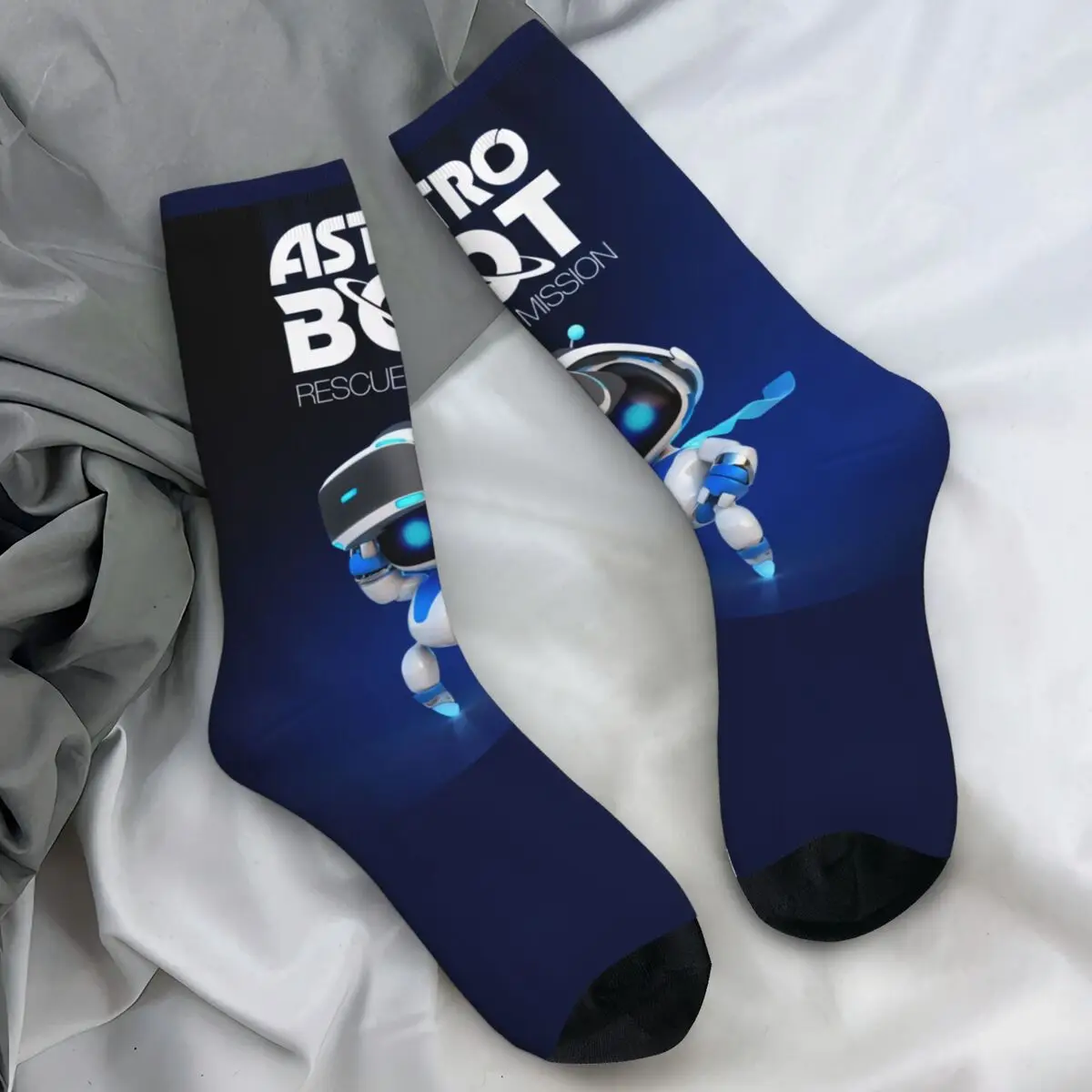 Astro Bot Rescue Mission Socks Winter Stockings Harajuku Men's Soft Socks Pattern Skateboard Anti Skid Socks