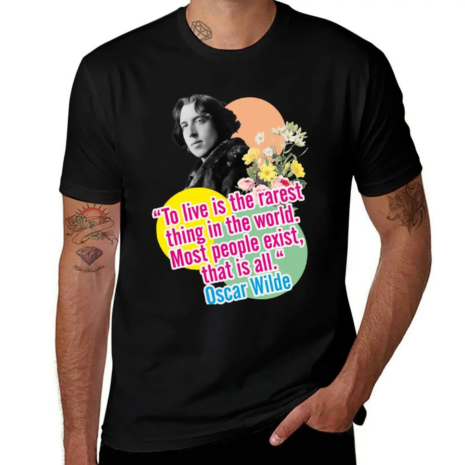 

Oscar Wilde quote, portrait, life T-Shirt t shirts for man pack cotton t shirts for man graphic funny essential t shirt T-shirt