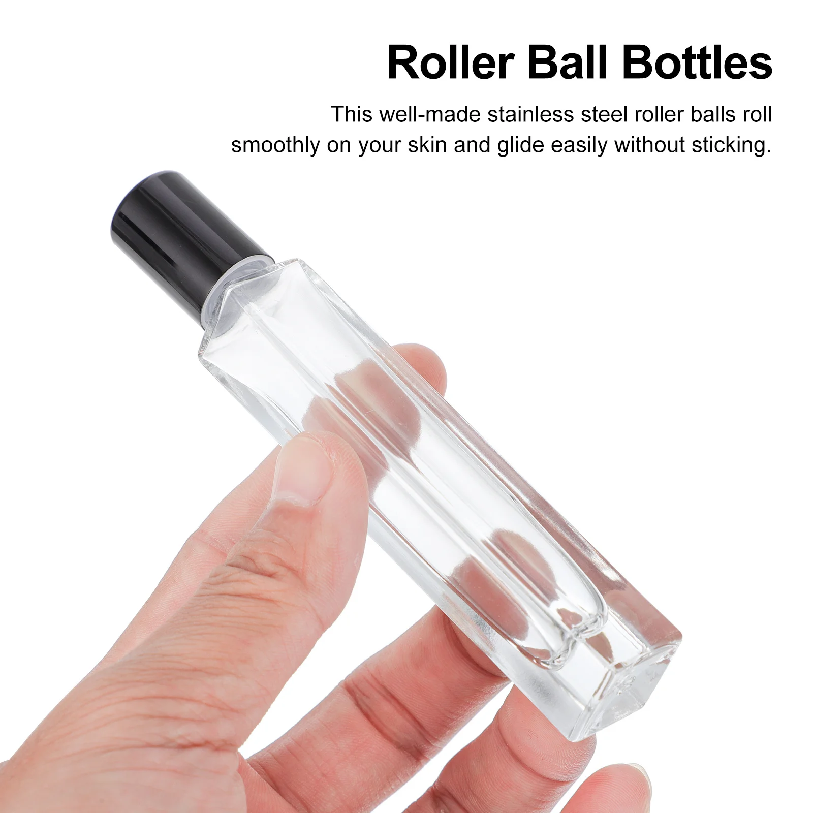 

5Pcs 10ml Glass Roller Bottles Clear Leakproof Perfume Bottle Kit for Essential Oils DIY Roll-on Refillable Containers