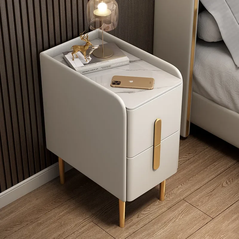 Small Apartment Bedside Table 30cm Extremely Narrow Intelligent Side Cabinet Solid Wood Light Luxury 2025