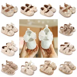 Baby Shoes Girl Baby Bow Sandals Summer Soft Sole Comfortable Princess Dress Shoes 0-18 Months Baptism First Step Walking Shoes
