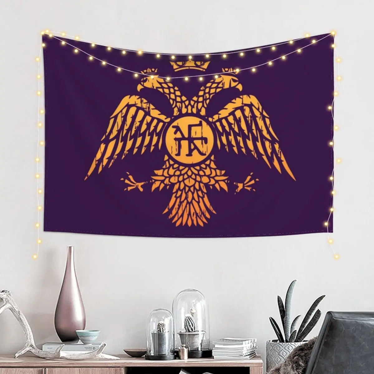 Byzantine Eagle Symbol Flag Tapestry Wallpaper Decoration For Rooms Decoration Bedroom Tapestry