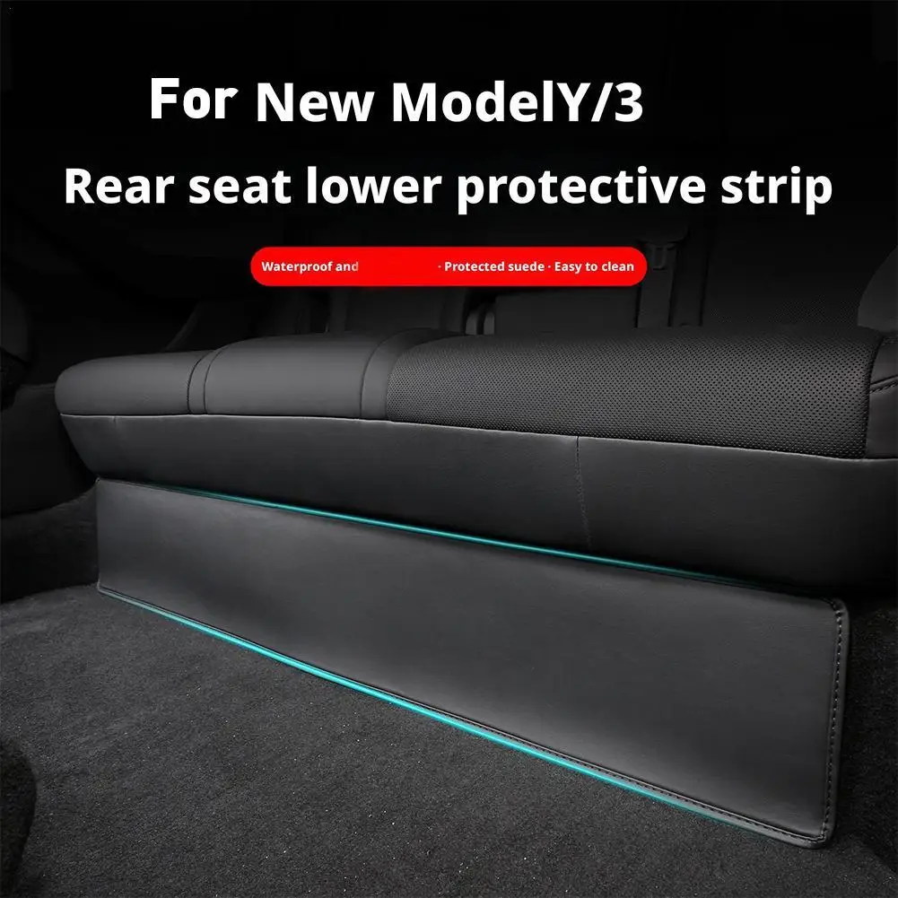 

Rear Seat Lower Protective Mat For Tesla Model Y Juniper / Launch PU Leather Under Seat Anti-kick Pad Car Interior Accessories