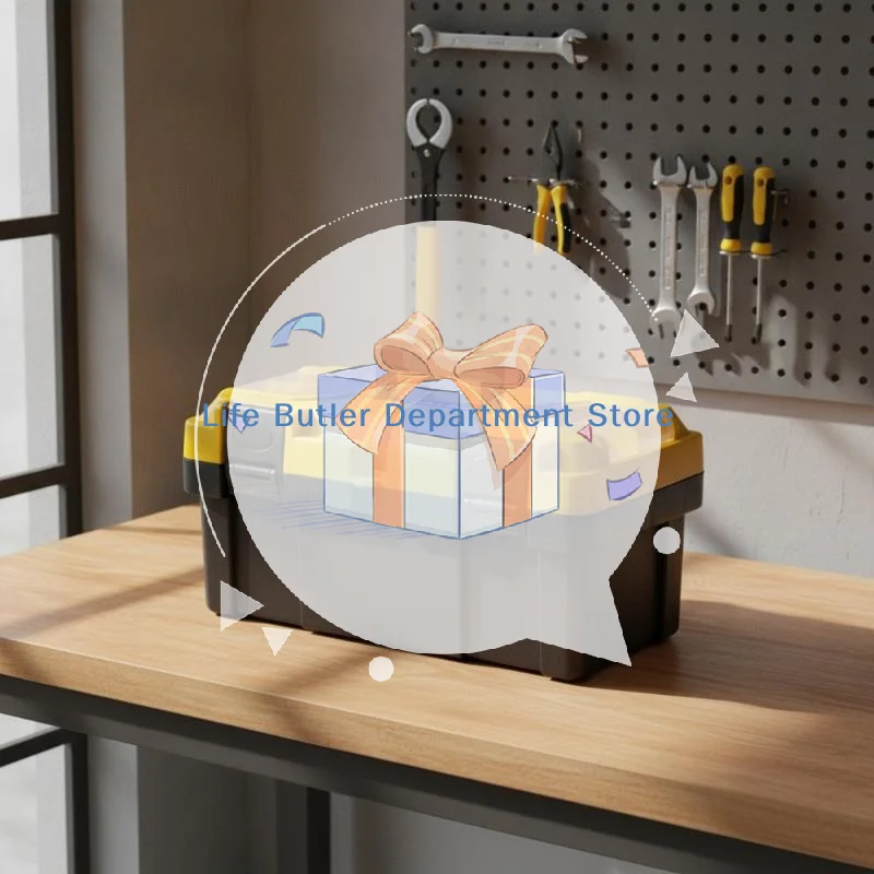 Plastic Tool Box 12/14 Inch 1Pc Transparent Compartment Multi-Purpose Storage for Sewing Small Accessories