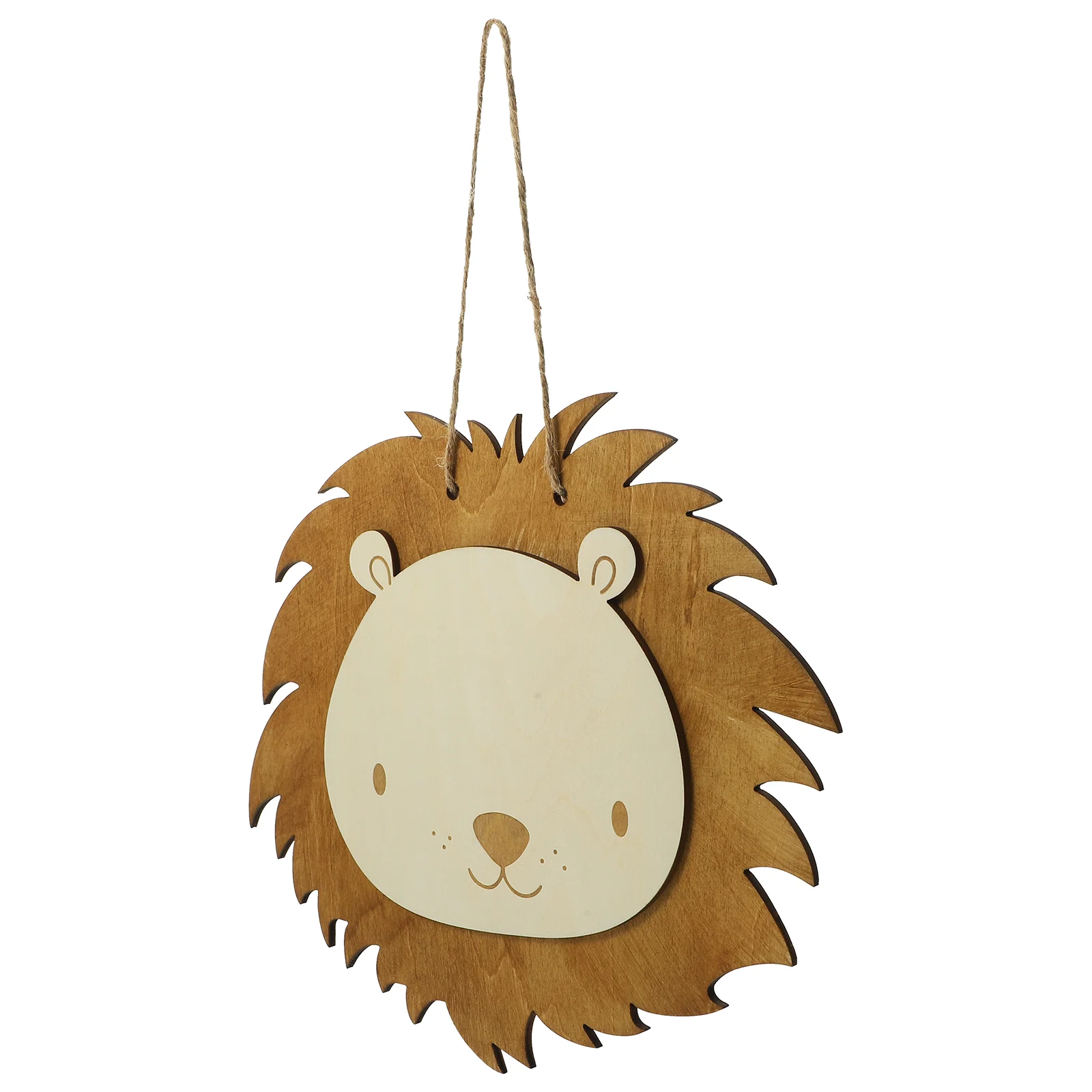 Nordic Style Wall Pendant Nursery Room Wall Decor Wood Lion Wall Hanging Decor