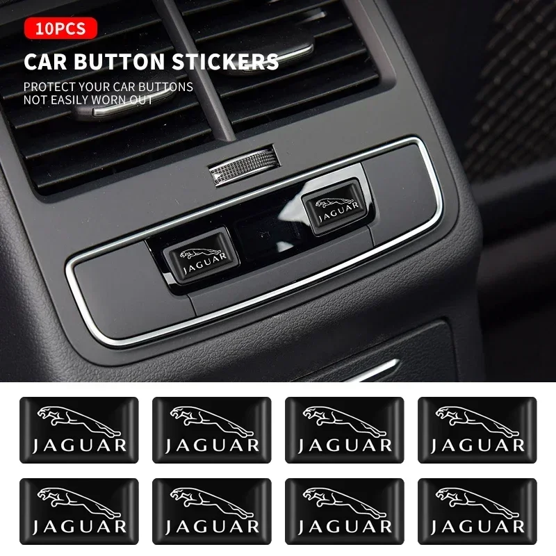 10Pcs Car Steering Wheel Sticker Badge Interior Decoration For Jaguar F-Type F-Pace XF XJ XE XK XKR XFL XJS E Pace S Type X Type