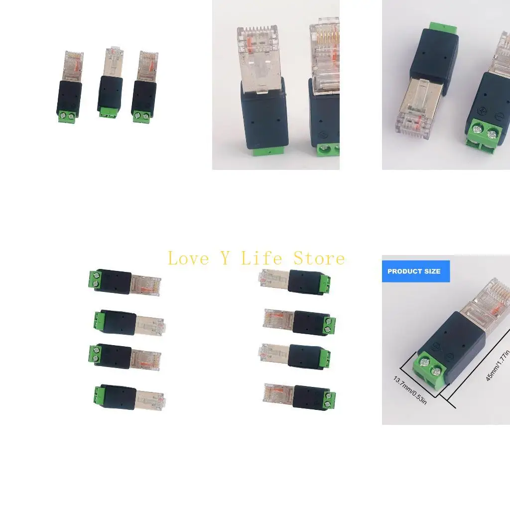 

L74C 4PCS RJ45 Мужчина до 485 разъемы разъемы сетей сети разъемы Кристаллические адаптеры головки