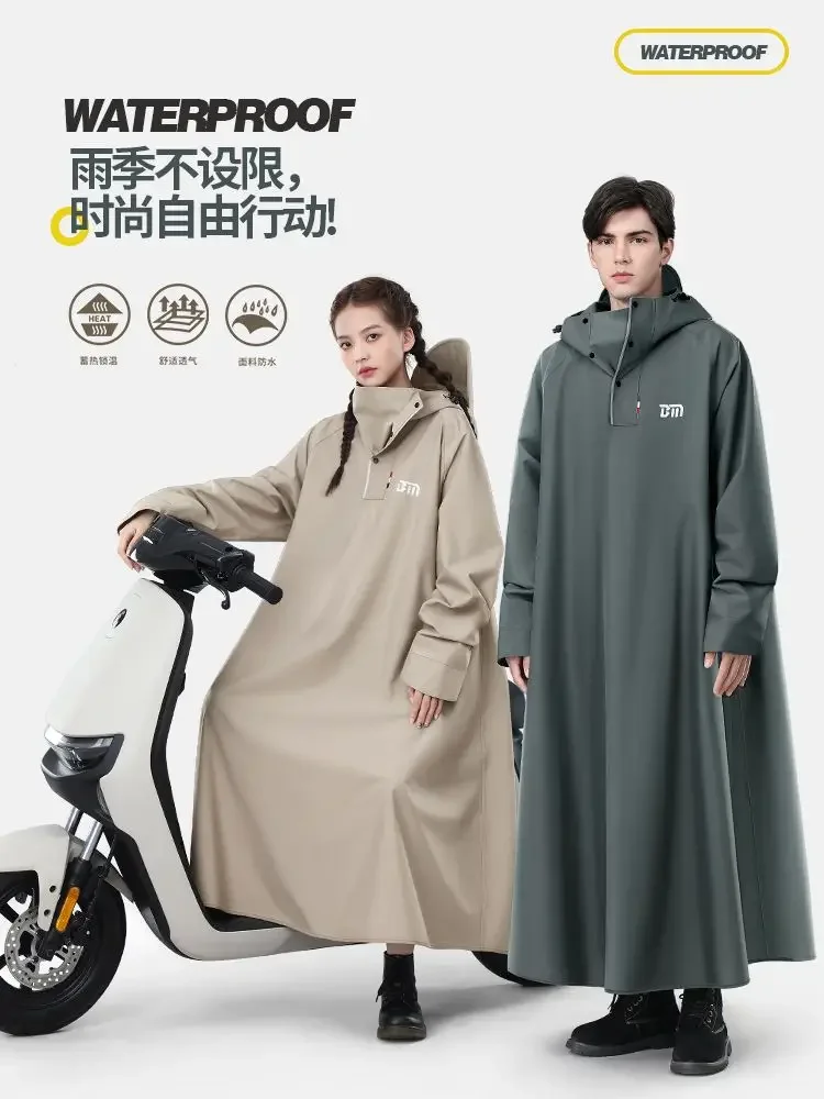 Motorcycle Raincoat Long Full Body Rainstorm Proof Poncho Women Men\'s Thick Cycling Rain Coat Hiking Camping Rainwear Rain Gear