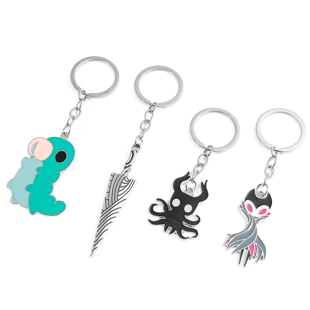 Hot Game Hollow Knight Keychain Metal Key Chains Octopus Pendant Car Bag Key Holder Cartoons Souvenirs Gift Accessories image 6
