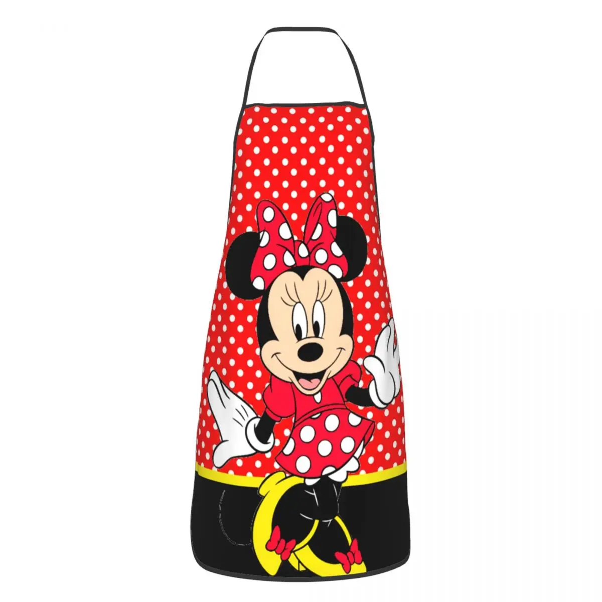 Custom Unisex Minnie Mouse Polkadot Anime Kitchen Chef Cooking Baking Apron Women Men Tablier Cuisine for Gardening