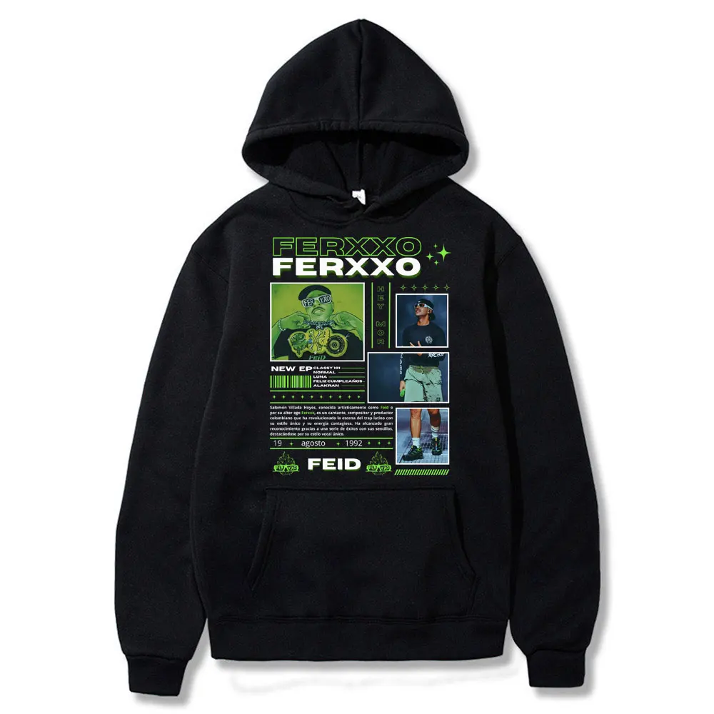 

Rapper Feid Ferxxo Graphic Print Hoodie Male Hip Hop Fashion Vintage Sweatshirt Autumn Winter Men Women Casual Oversized Hoodies