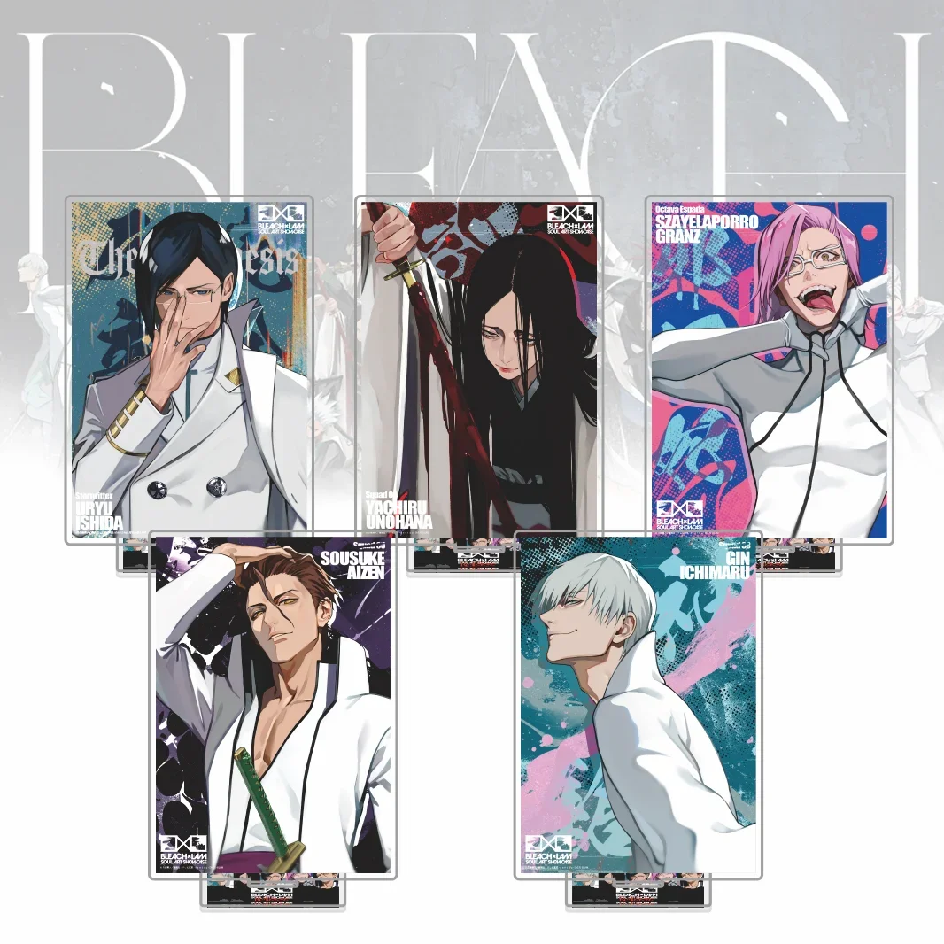Bleach x Soul Art Acrylic Stand, Sousuke Aizen Gin Ichimaru Unohana Figure, Thousand Year Blood War Anime Desktop Decor Keychain